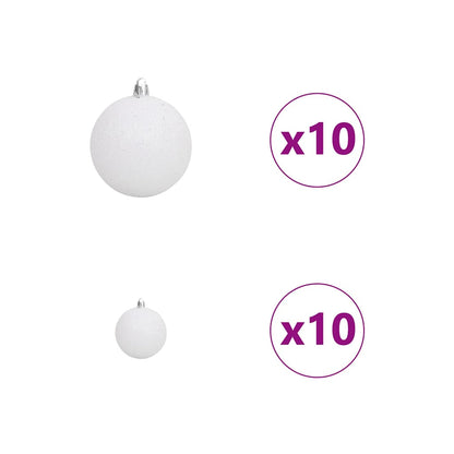 vidaXL Künstlicher Weihnachtsbaum mit 300 LEDs mit Ständer Weiß 210 cm