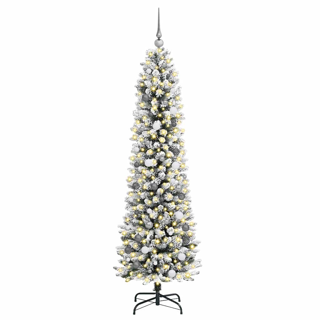Künstlicher Weihnachtsbaum mit 300 LEDs mit Ständer Weiß 210 cm