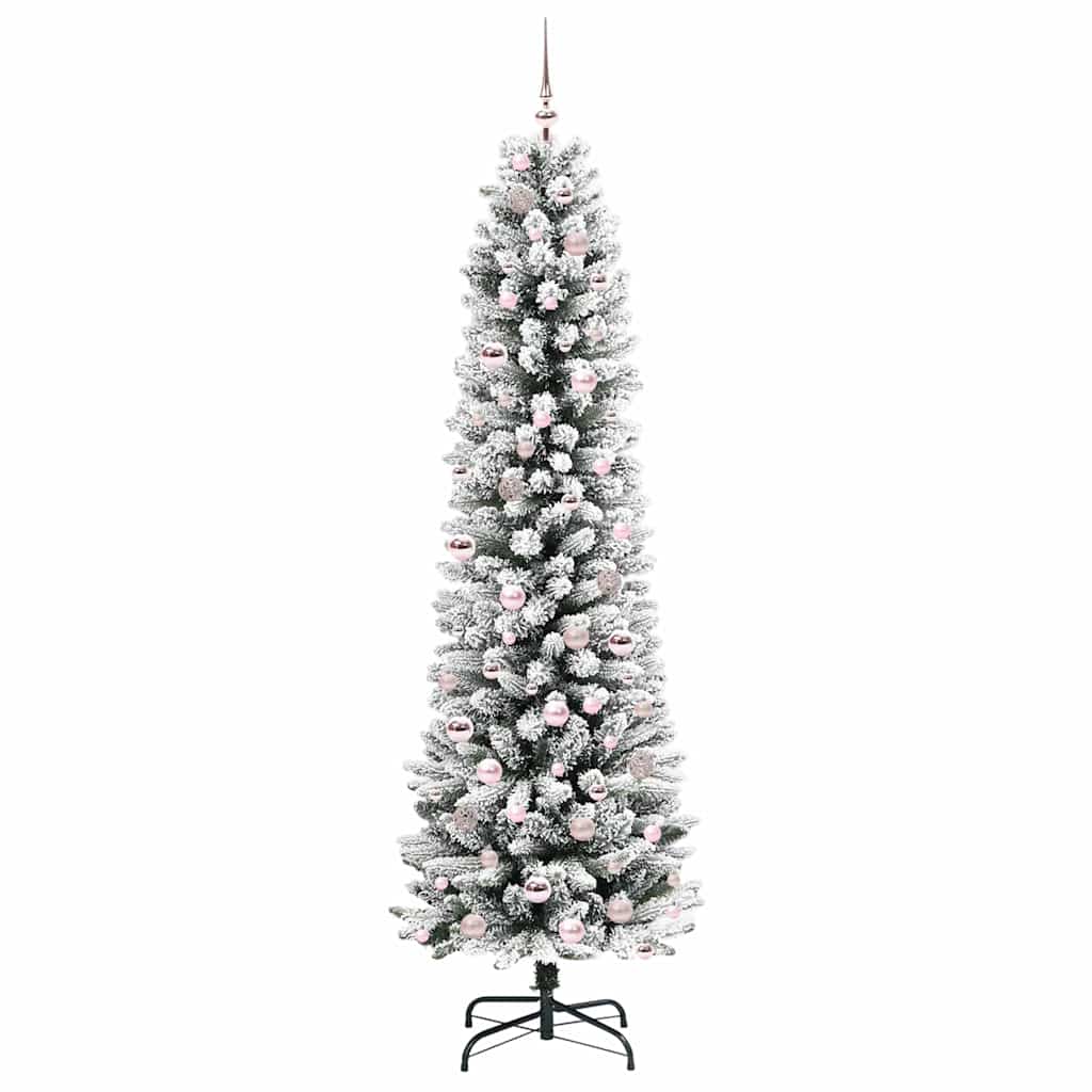 vidaXL Sapin de Noël artificiel avec 300 LED et support Blanc 210 cm