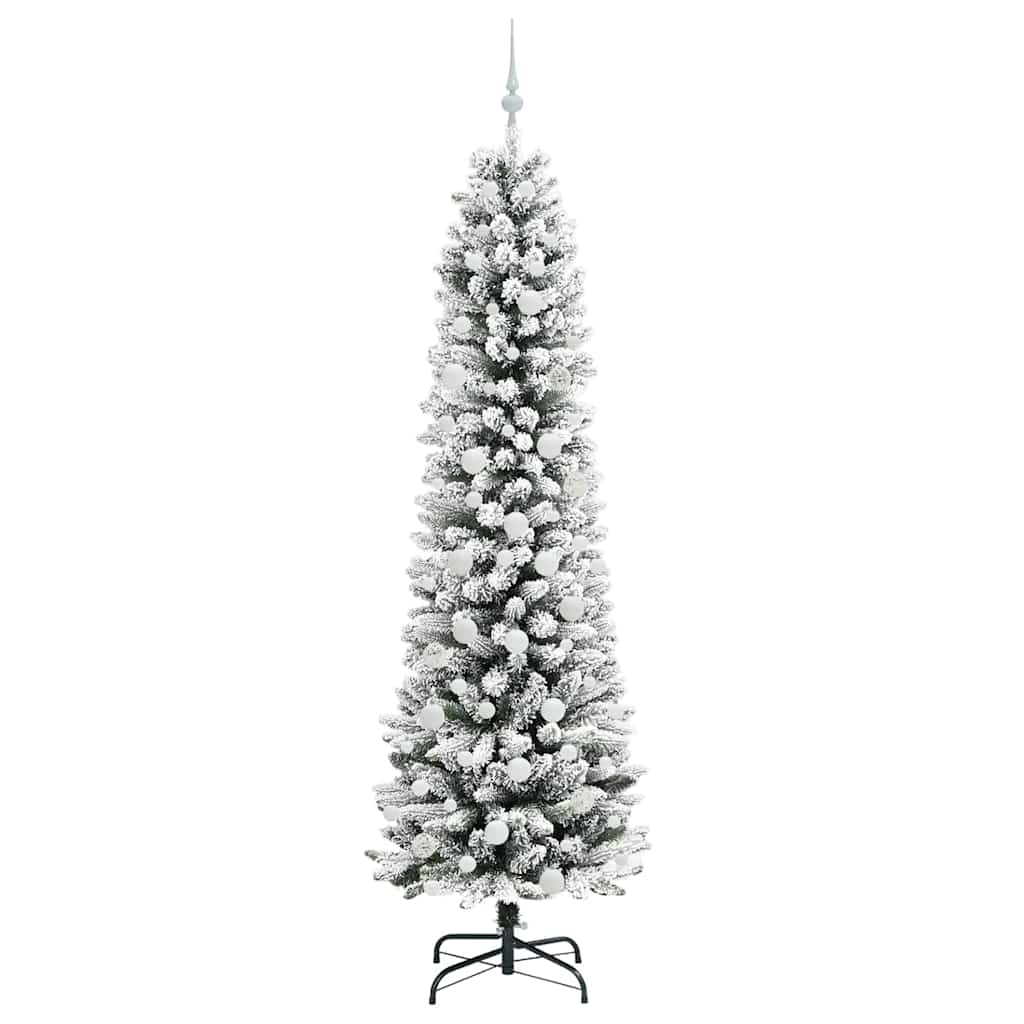 vidaXL Sapin de Noël artificiel avec 300 LED et support Blanc 210 cm