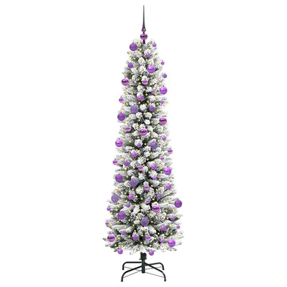 vidaXL Sapin de Noël artificiel avec 300 LED et support Blanc 210 cm