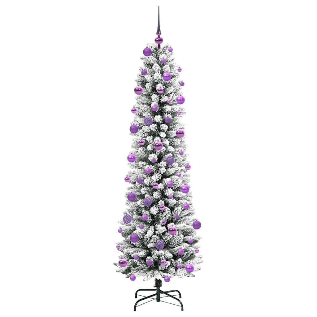 vidaXL Sapin de Noël artificiel avec 300 LED et support Blanc 210 cm