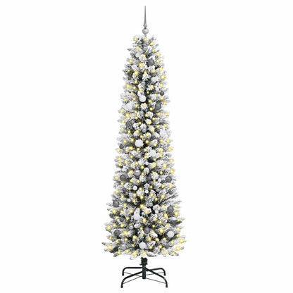 Künstlicher Weihnachtsbaum mit 300 LEDs mit Ständer Weiß 240 cm