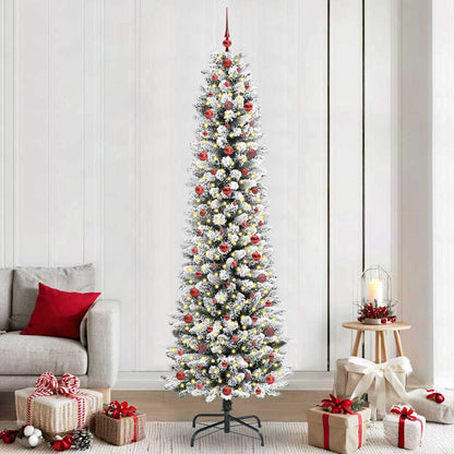 vidaXL Künstlicher Weihnachtsbaum mit 300 LEDs mit Ständer Weiß 240 cm