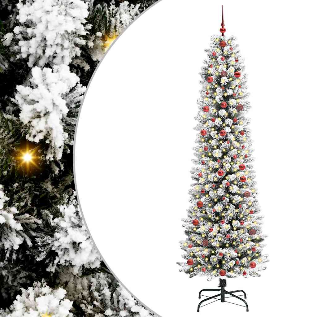vidaXL Künstlicher Weihnachtsbaum mit 300 LEDs mit Ständer Weiß 240 cm