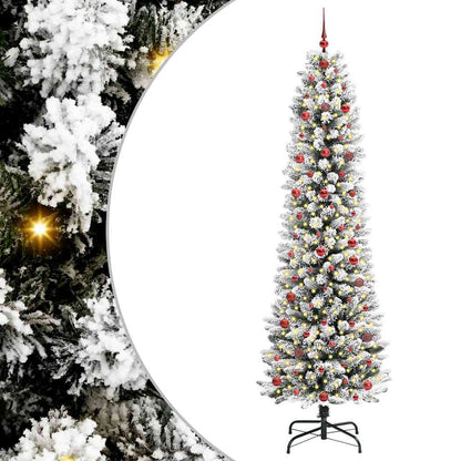 vidaXL Künstlicher Weihnachtsbaum mit 300 LEDs mit Ständer Weiß 240 cm