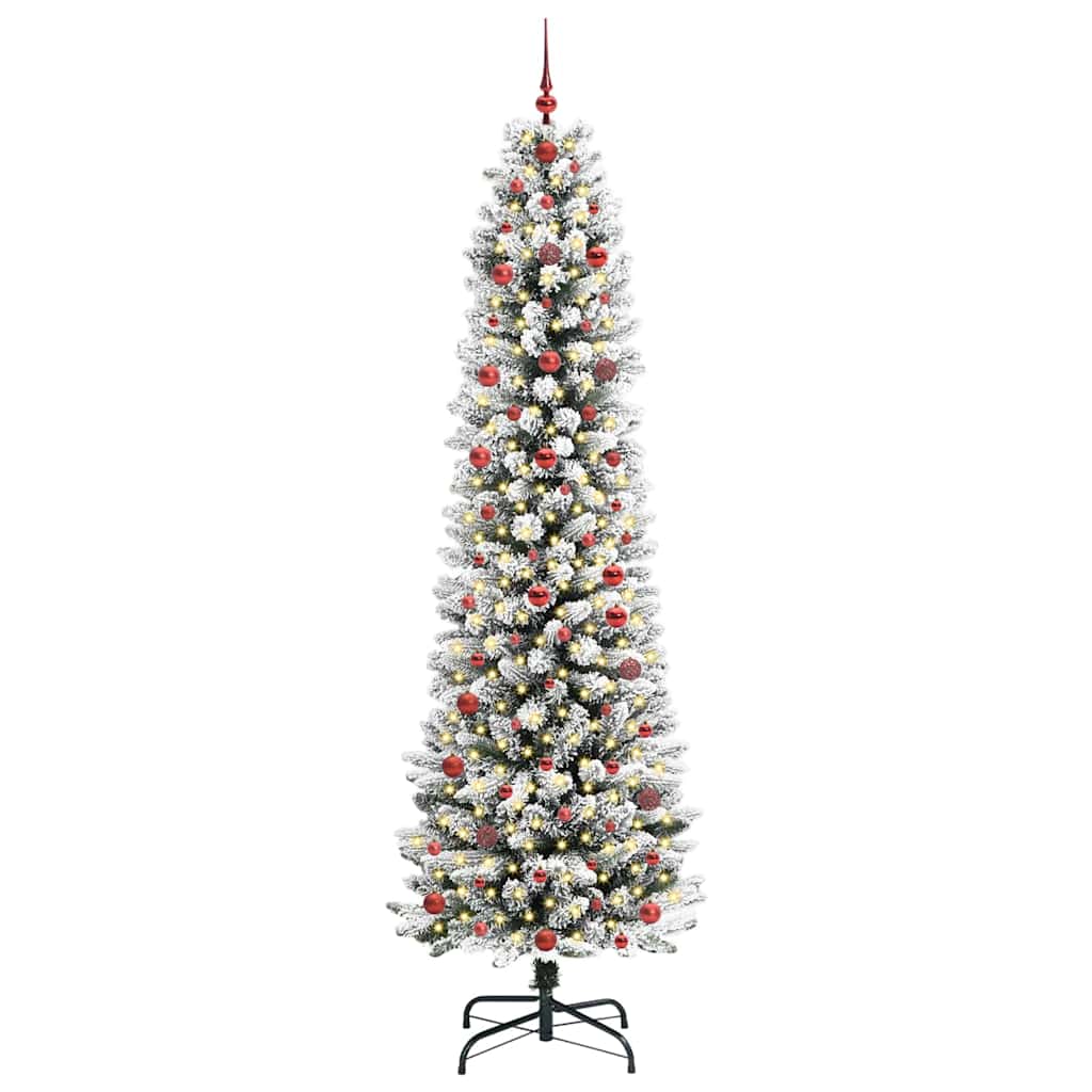 vidaXL Künstlicher Weihnachtsbaum mit 300 LEDs mit Ständer Weiß 240 cm