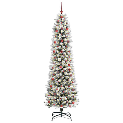 vidaXL Künstlicher Weihnachtsbaum mit 300 LEDs mit Ständer Weiß 240 cm