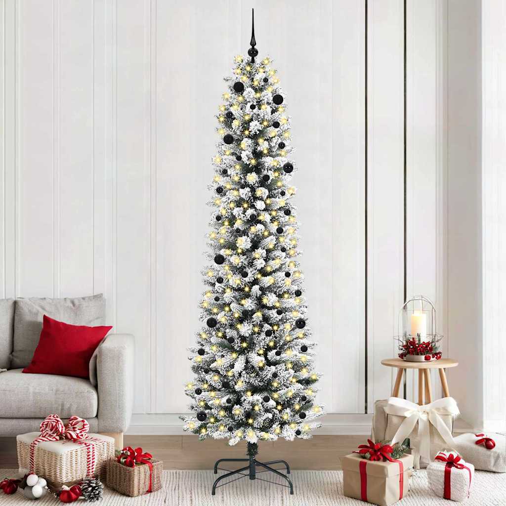 vidaXL Künstlicher Weihnachtsbaum mit 300 LEDs mit Ständer Weiß 240 cm