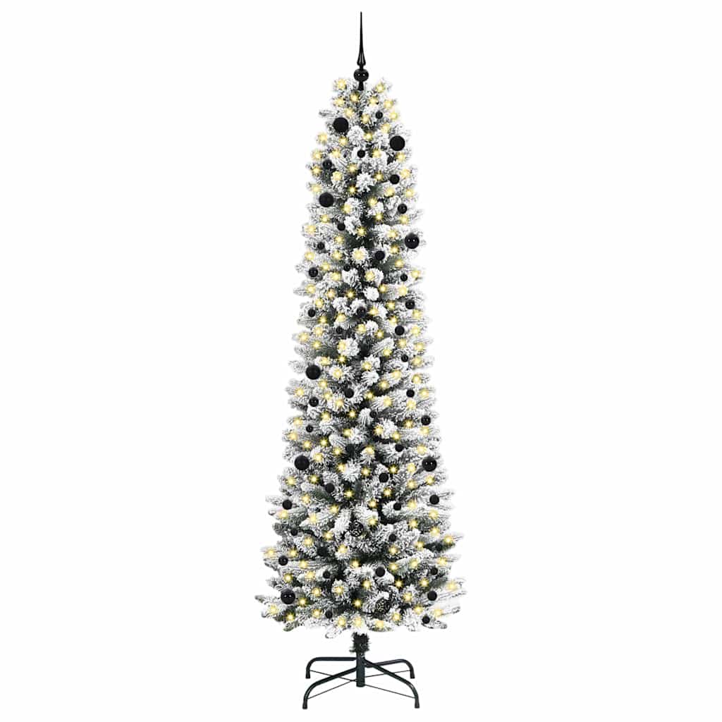 vidaXL Künstlicher Weihnachtsbaum mit 300 LEDs mit Ständer Weiß 240 cm