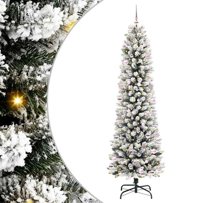 Künstlicher Weihnachtsbaum mit 300 LEDs mit Ständer Weiß 240 cm