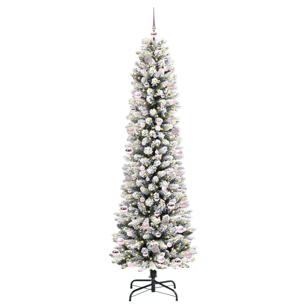 Künstlicher Weihnachtsbaum mit 300 LEDs mit Ständer Weiß 240 cm