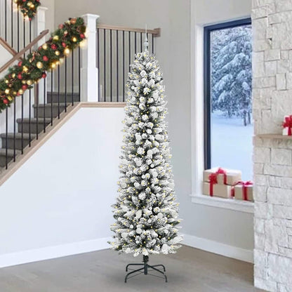 vidaXL Künstlicher Weihnachtsbaum mit 300 LEDs mit Ständer Weiß 240 cm