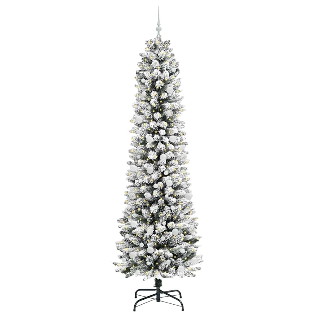 vidaXL Künstlicher Weihnachtsbaum mit 300 LEDs mit Ständer Weiß 240 cm