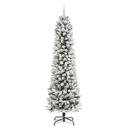 vidaXL Künstlicher Weihnachtsbaum mit 300 LEDs mit Ständer Weiß 240 cm
