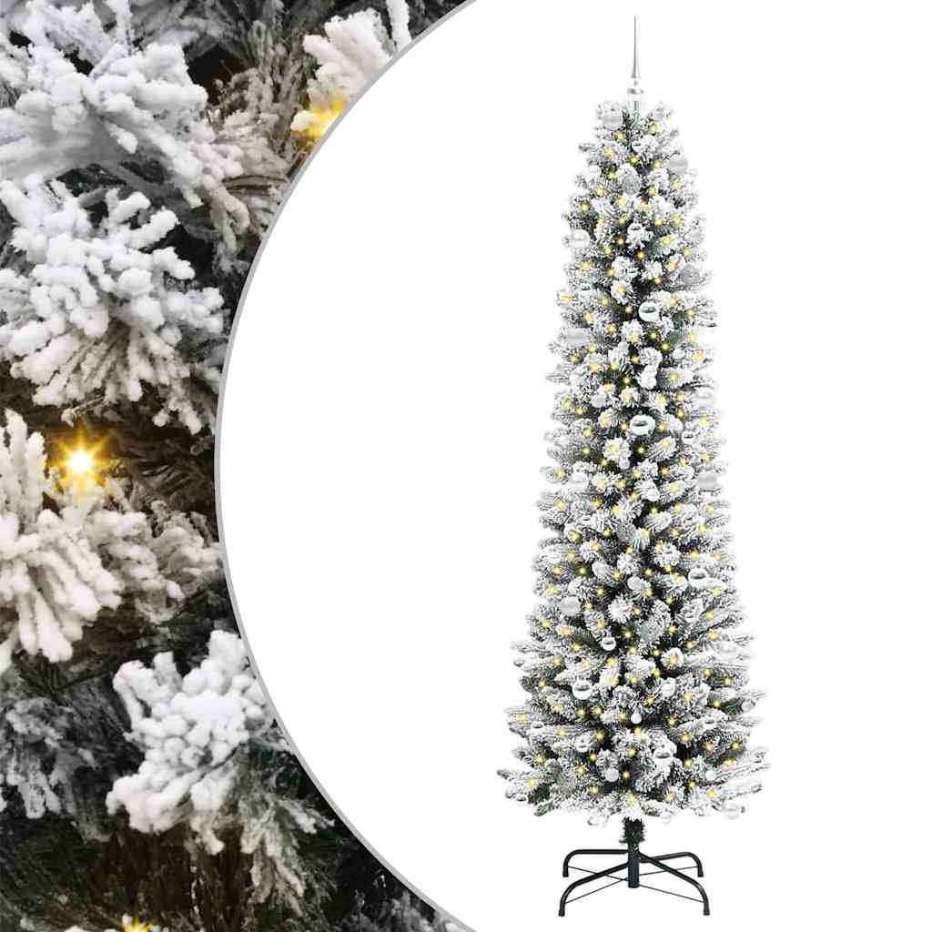 Künstlicher Weihnachtsbaum mit 300 LEDs mit Ständer Weiß 240 cm