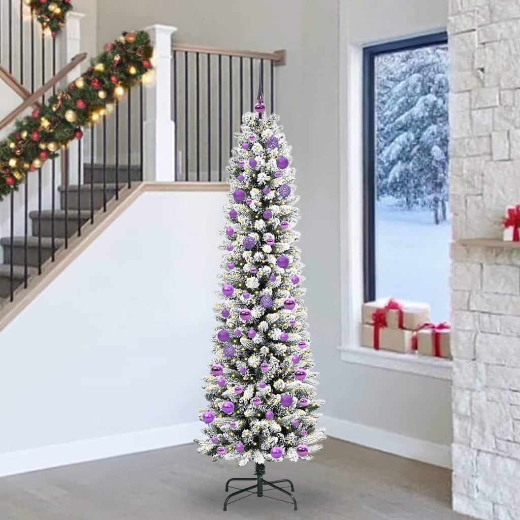 vidaXL Künstlicher Weihnachtsbaum mit 300 LEDs mit Ständer Weiß 240 cm