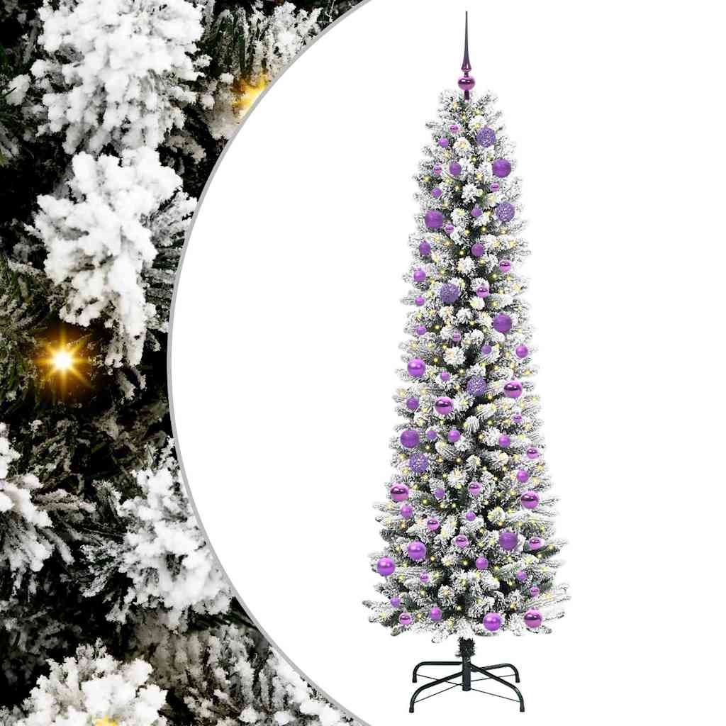 vidaXL Künstlicher Weihnachtsbaum mit 300 LEDs mit Ständer Weiß 240 cm
