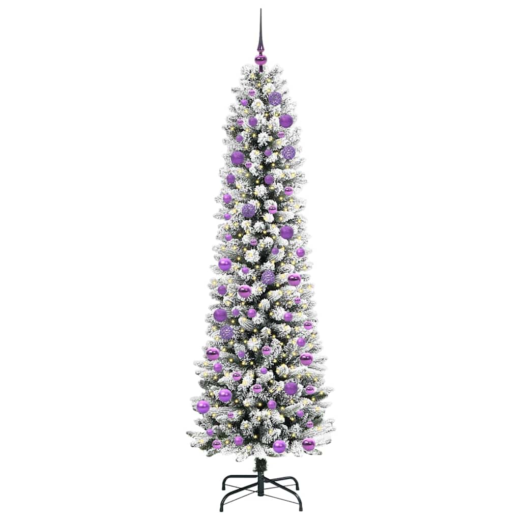 vidaXL Künstlicher Weihnachtsbaum mit 300 LEDs mit Ständer Weiß 240 cm
