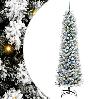 vidaXL Sapin de Noël artificiel avec 300 LED avec support Blanc 240 cm