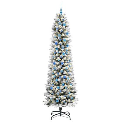 vidaXL Sapin de Noël artificiel avec 300 LED avec support Blanc 240 cm