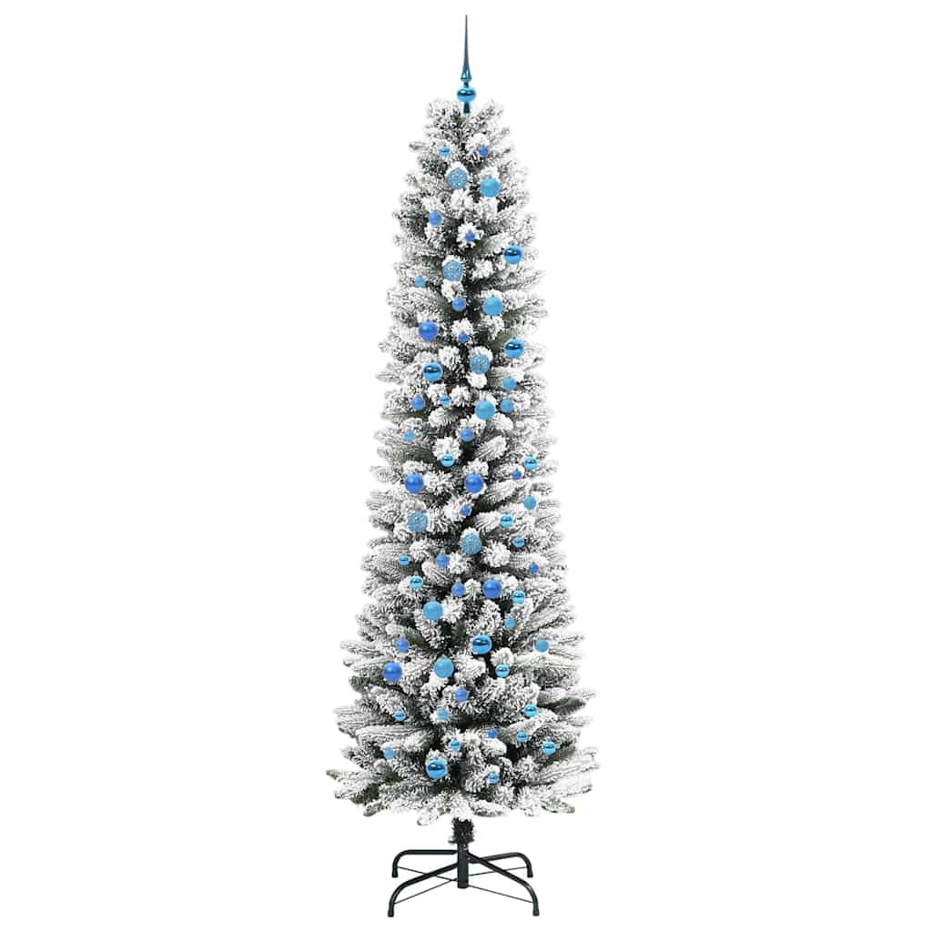 vidaXL Sapin de Noël artificiel avec 300 LED avec support Blanc 240 cm
