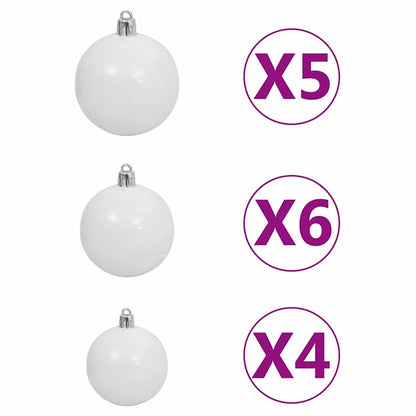 vidaXL Künstlicher beleuchteter Weihnachtsbaum mit Kugel-Set 120 cm