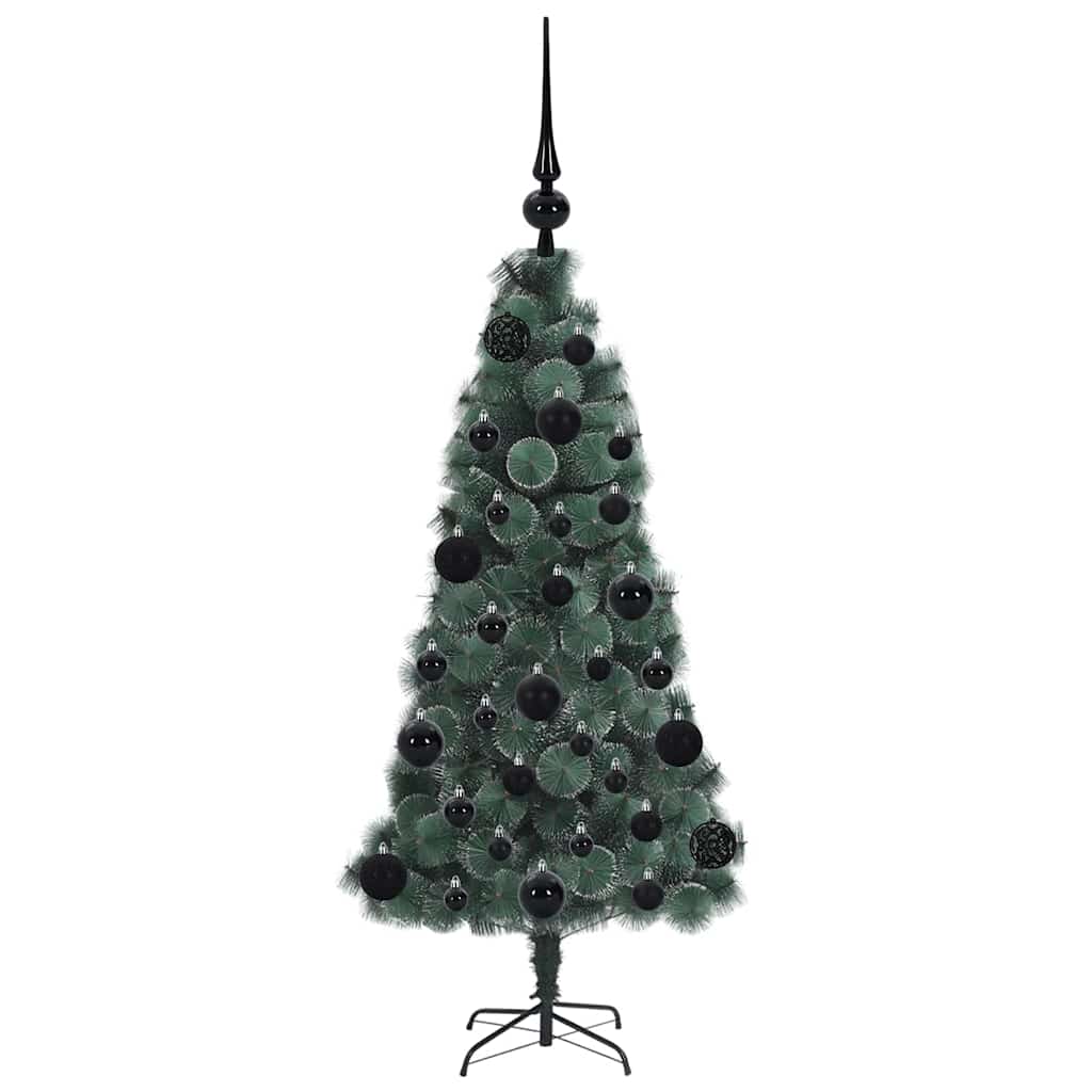 Künstlicher vorbeleuchteter Weihnachtsbaum mit Kugelset 120 cm