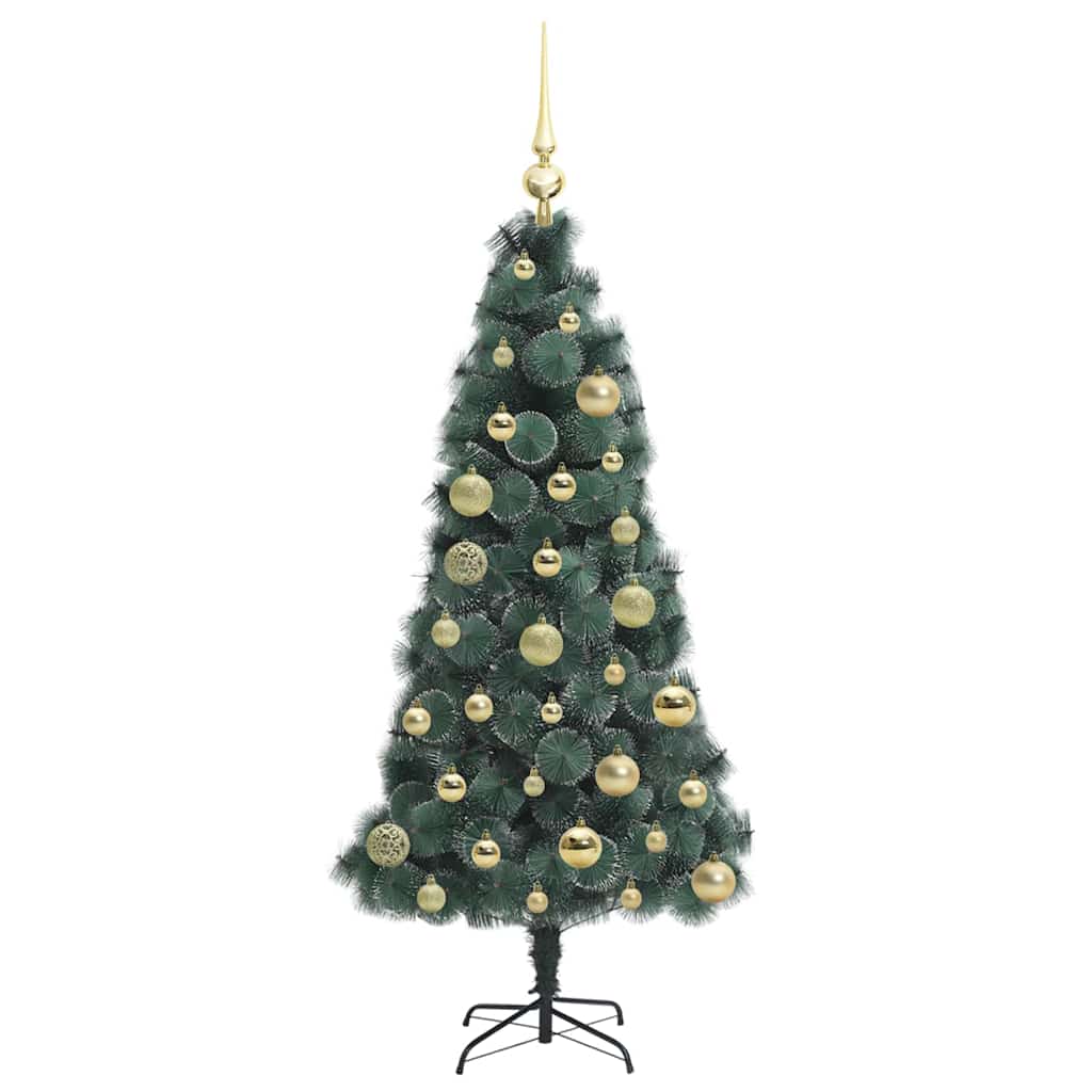 Künstlicher vorbeleuchteter Weihnachtsbaum mit Kugelset 120 cm