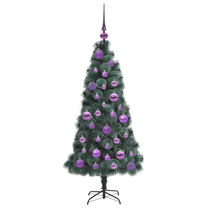 Künstlicher vorbeleuchteter Weihnachtsbaum mit Kugelset 120 cm