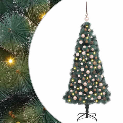 vidaXL Künstlicher vorbeleuchteter Weihnachtsbaum mit Kugelset 150 cm