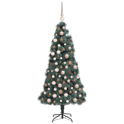 vidaXL Künstlicher vorbeleuchteter Weihnachtsbaum mit Kugelset 150 cm