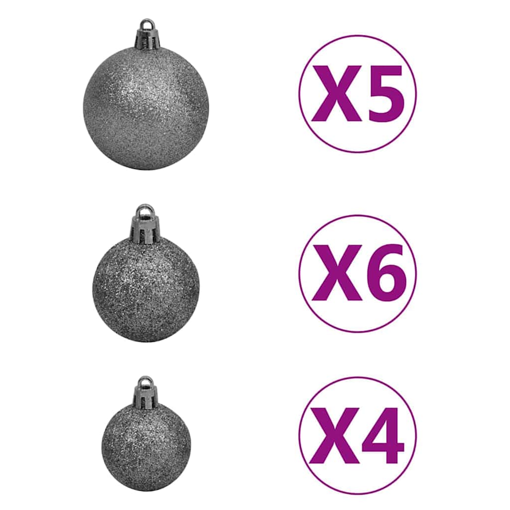 vidaXL Künstlicher vorbeleuchteter Weihnachtsbaum mit Ball-Set 150 cm