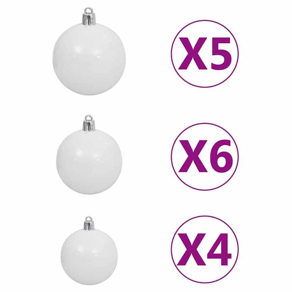 vidaXL Künstlicher vorbeleuchteter Weihnachtsbaum mit Ball-Set 150 cm