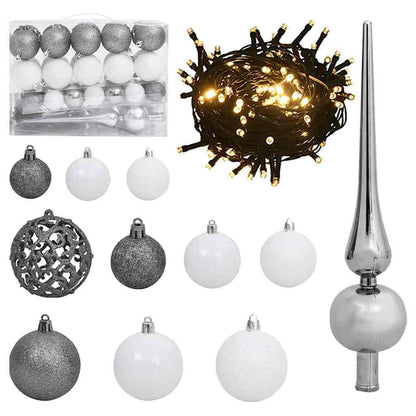vidaXL Künstlicher vorbeleuchteter Weihnachtsbaum mit Ball-Set 150 cm