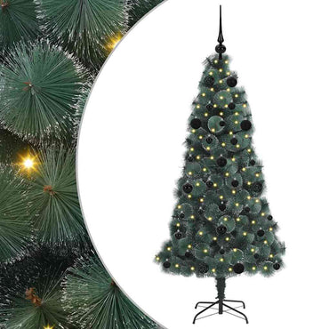 vidaXL Künstlicher vorbeleuchteter Weihnachtsbaum mit Kugelset 150 cm