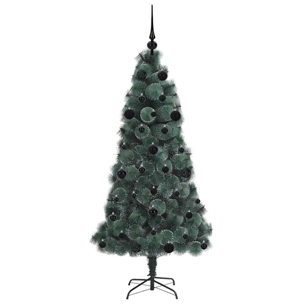 vidaXL Künstlicher vorbeleuchteter Weihnachtsbaum mit Kugelset 150 cm