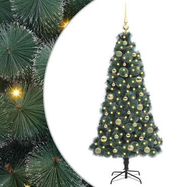 vidaXL Künstlicher vorbeleuchteter Weihnachtsbaum mit Kugelset 150 cm
