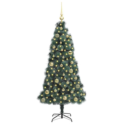 vidaXL Künstlicher vorbeleuchteter Weihnachtsbaum mit Kugelset 150 cm