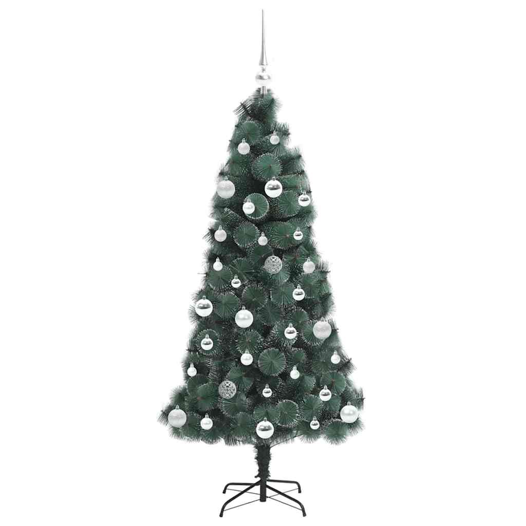 Künstlicher vorbeleuchteter Weihnachtsbaum mit Kugelset 150 cm