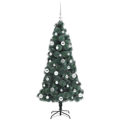 Künstlicher vorbeleuchteter Weihnachtsbaum mit Kugelset 150 cm