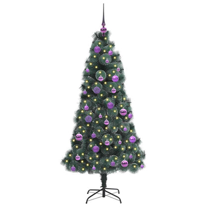 vidaXL Künstlicher vorbeleuchteter Weihnachtsbaum mit Kugelset 150 cm