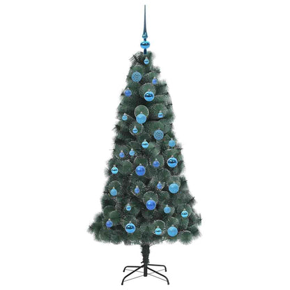 Künstlicher vorbeleuchteter Weihnachtsbaum mit Kugelset 150 cm