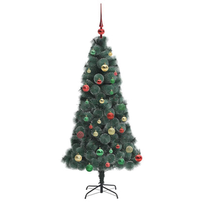 vidaXL Künstlicher vorbeleuchteter Weihnachtsbaum mit Kugelset 150 cm