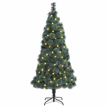 vidaXL Künstlicher vorbeleuchteter Weihnachtsbaum Grün 180 cm PET