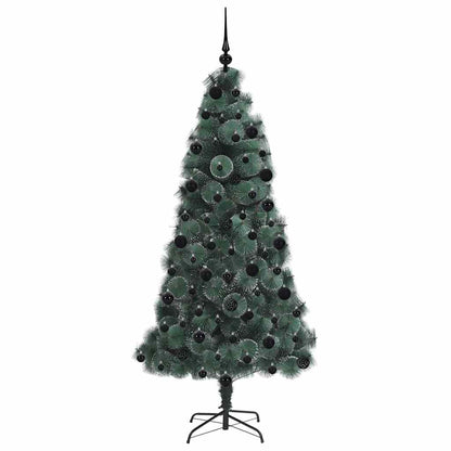 vidaXL Künstlicher vorbeleuchteter Weihnachtsbaum mit Kugelset 210 cm