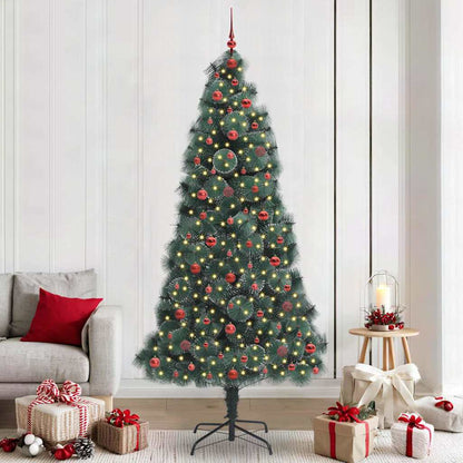 vidaXL Künstlicher vorbeleuchteter Weihnachtsbaum mit Kugelset 240 cm