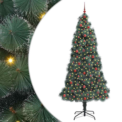 vidaXL Künstlicher vorbeleuchteter Weihnachtsbaum mit Kugelset 240 cm