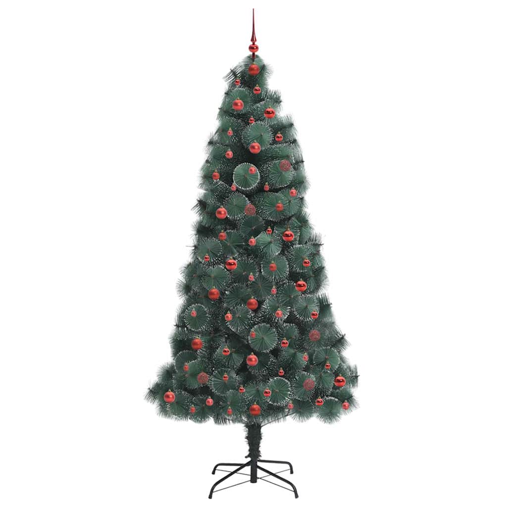 vidaXL Künstlicher vorbeleuchteter Weihnachtsbaum mit Kugelset 240 cm