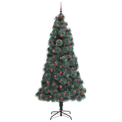 vidaXL Künstlicher vorbeleuchteter Weihnachtsbaum mit Kugelset 240 cm